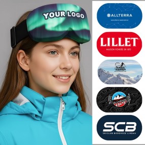 Promosjons skibrilleovertrekk med logo – Bestill direkt...